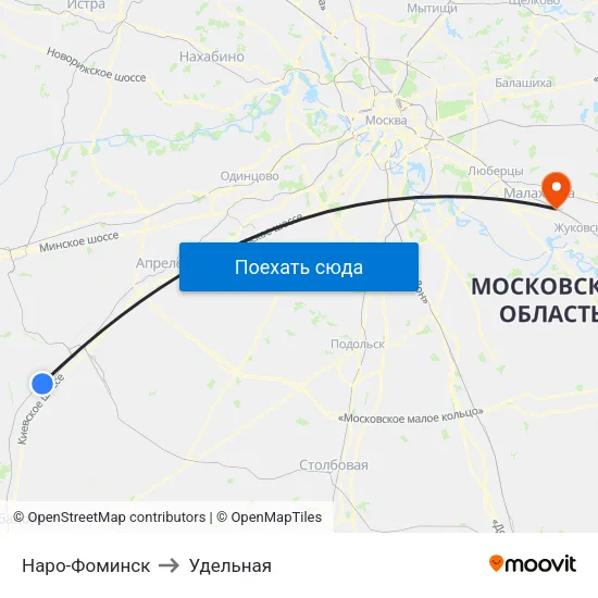Наро-Фоминск to Удельная map
