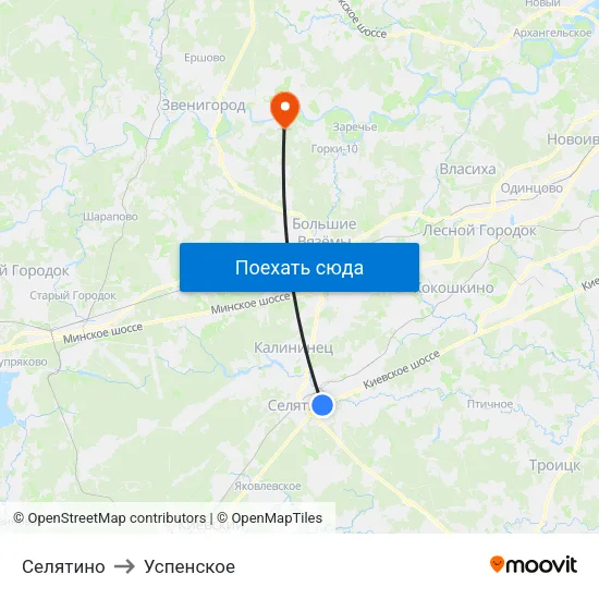 Селятино to Успенское map