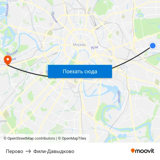 Перово to Фили-Давыдково map