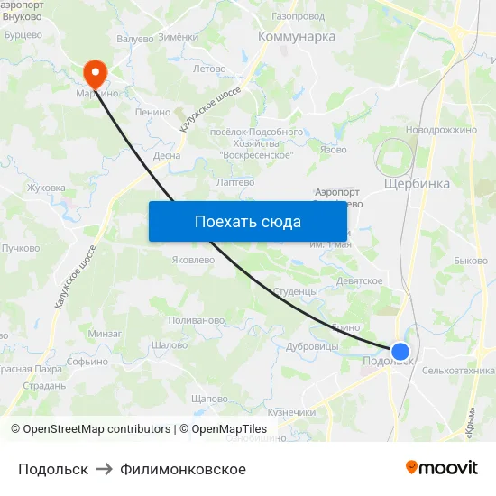 Подольск to Филимонковское map