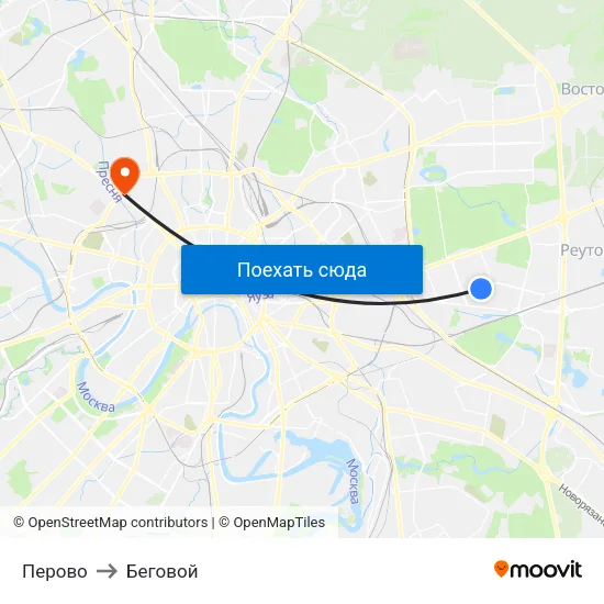 Перово to Беговой map