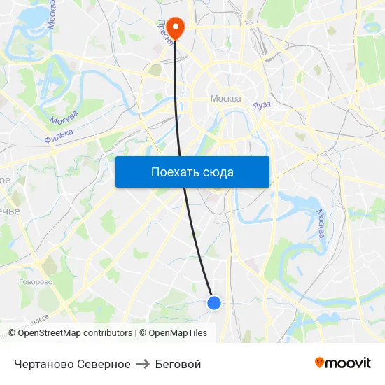 Чертаново Северное to Беговой map