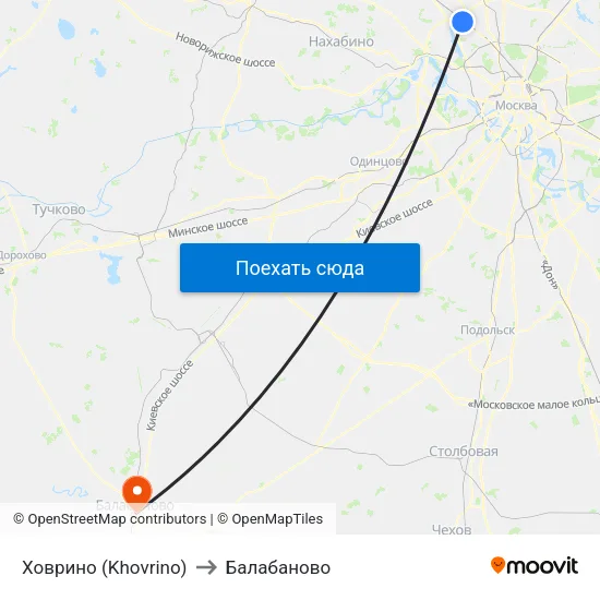Ховрино (Khovrino) to Балабаново map