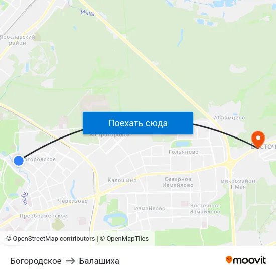 Богородское to Балашиха map