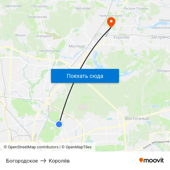 Богородское to Королёв map