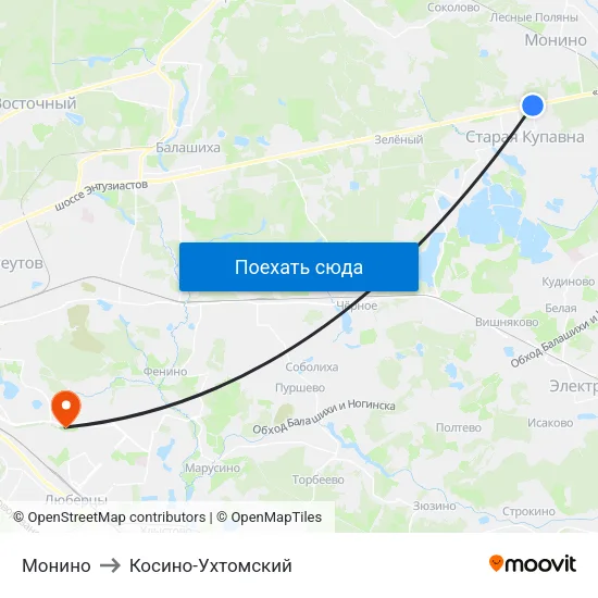 Монино to Косино-Ухтомский map
