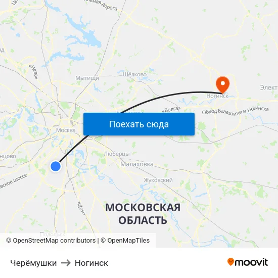Черёмушки to Ногинск map