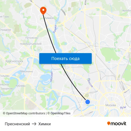 Пресненский to Химки map