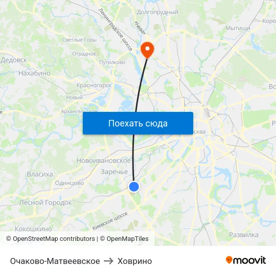 Очаково-Матвеевское to Ховрино map