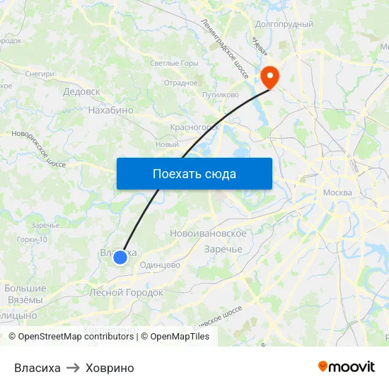 Власиха to Ховрино map