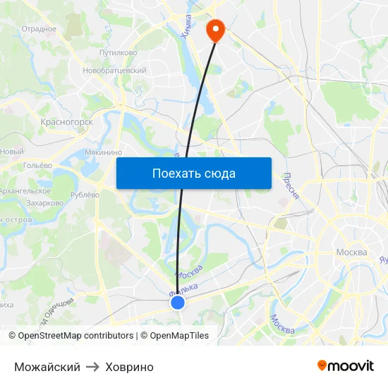 Можайский to Ховрино map