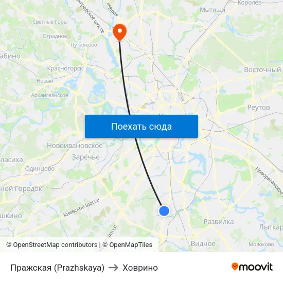 Пражская (Prazhskaya) to Ховрино map