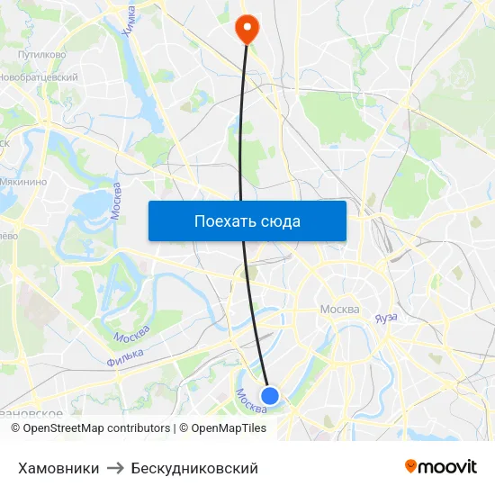 Хамовники to Бескудниковский map