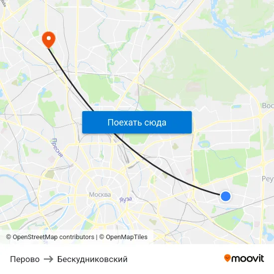 Перово to Бескудниковский map