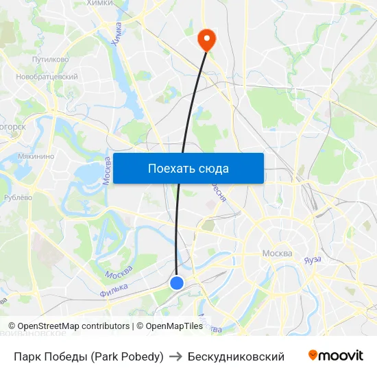 Парк Победы (Park Pobedy) to Бескудниковский map