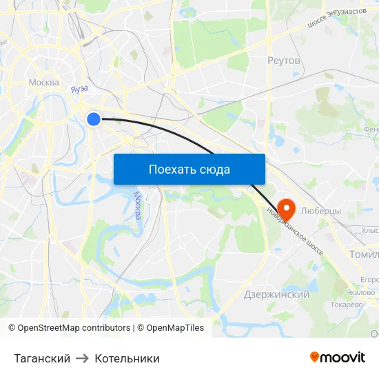 Таганский to Котельники map