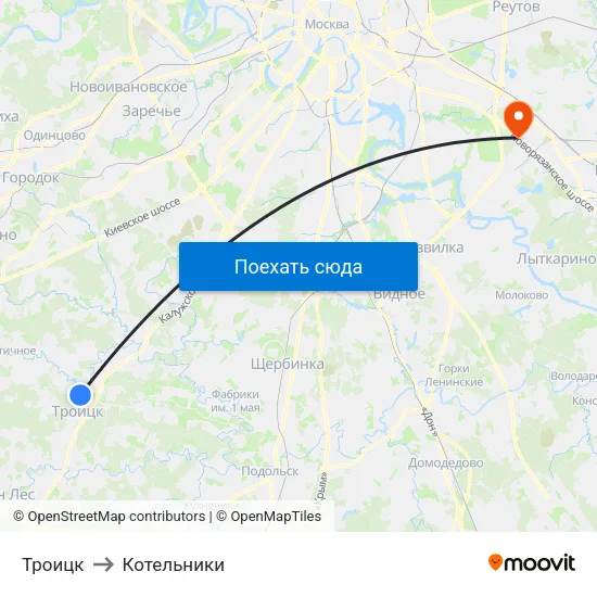 Троицк to Котельники map