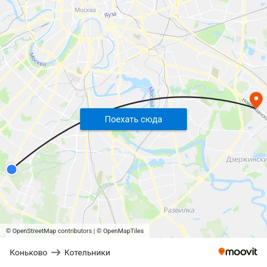 Коньково to Котельники map