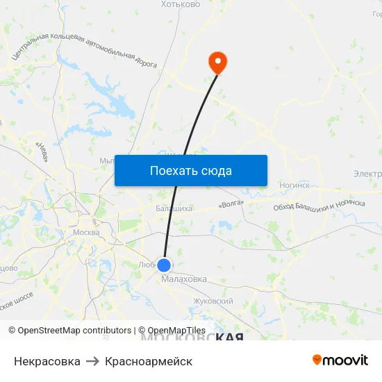 Некрасовка to Красноармейск map