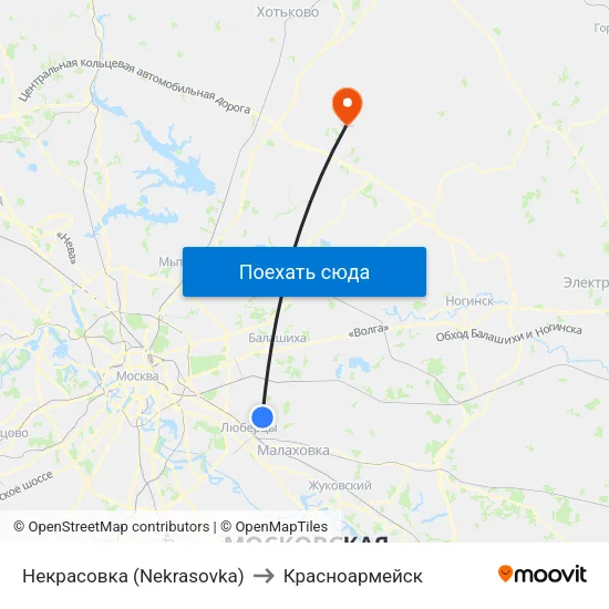 Некрасовка (Nekrasovka) to Красноармейск map