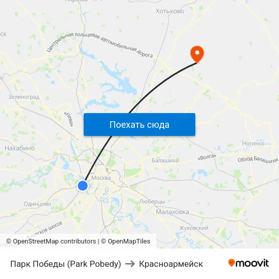 Парк Победы (Park Pobedy) to Красноармейск map