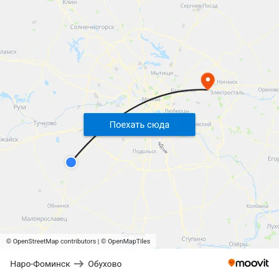 Наро-Фоминск to Обухово map