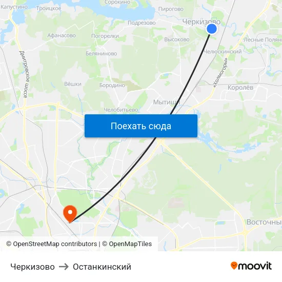 Черкизово to Останкинский map