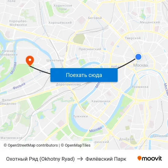 Охотный Ряд (Okhotny Ryad) to Филёвский Парк map
