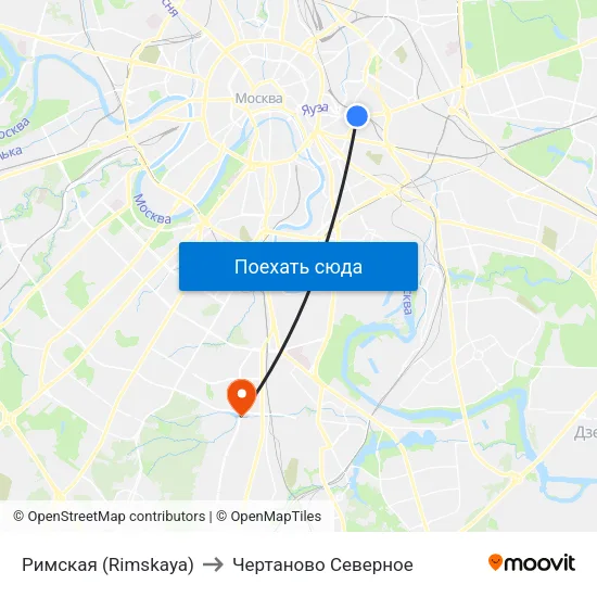 Римская (Rimskaya) to Чертаново Северное map