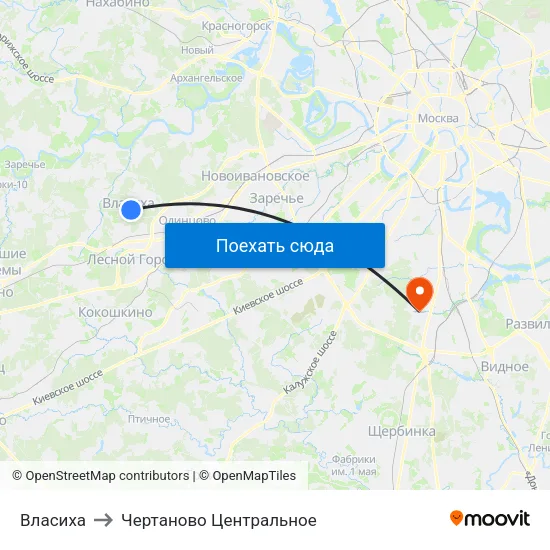 Власиха to Чертаново Центральное map