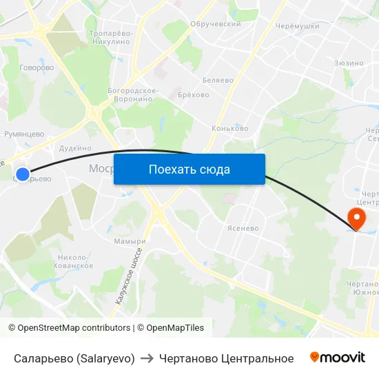 Саларьево (Salaryevo) to Чертаново Центральное map