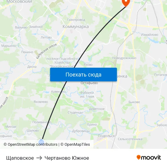 Щаповское to Чертаново Южное map