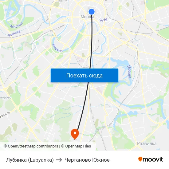 Лубянка (Lubyanka) to Чертаново Южное map