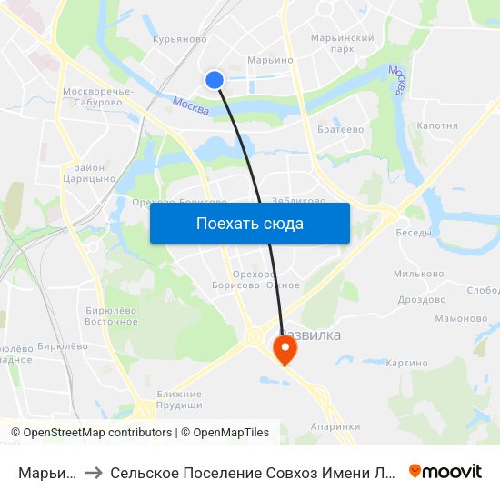 Марьино to Сельское Поселение Совхоз Имени Ленина map