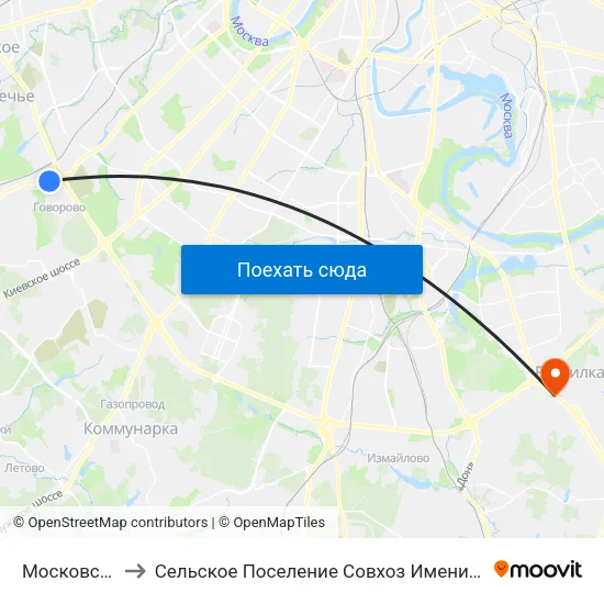 Московский to Сельское Поселение Совхоз Имени Ленина map