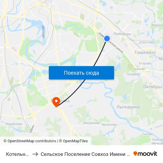 Котельники to Сельское Поселение Совхоз Имени Ленина map