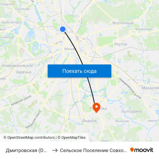 Дмитровская (Dmitrovskaya) to Сельское Поселение Совхоз Имени Ленина map