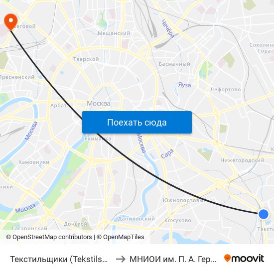 Текстильщики (Tekstilschiki) to МНИОИ им. П. А. Герцена map