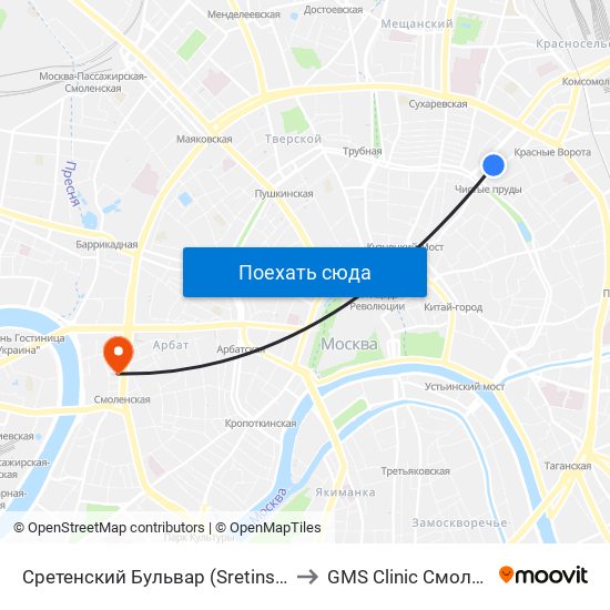 Метро смоленская на карте