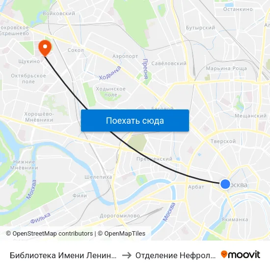Библиотека Имени Ленина (Biblioteka Imeni Lenina) to Отделение Нефрологии (52 Больница) map