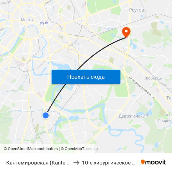 Кантемировская (Kantemirovskaya) to 10-е хирургическое отделение map