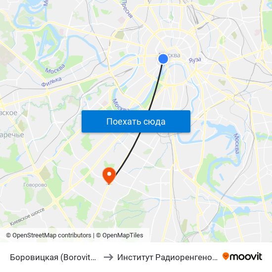 Боровицкая (Borovitskaya) to Институт Радиоренгенологии map
