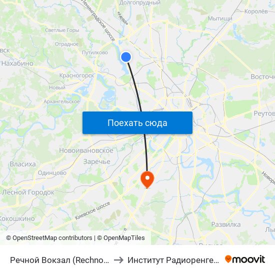 Речной Вокзал (Rechnoy Vokzal) to Институт Радиоренгенологии map