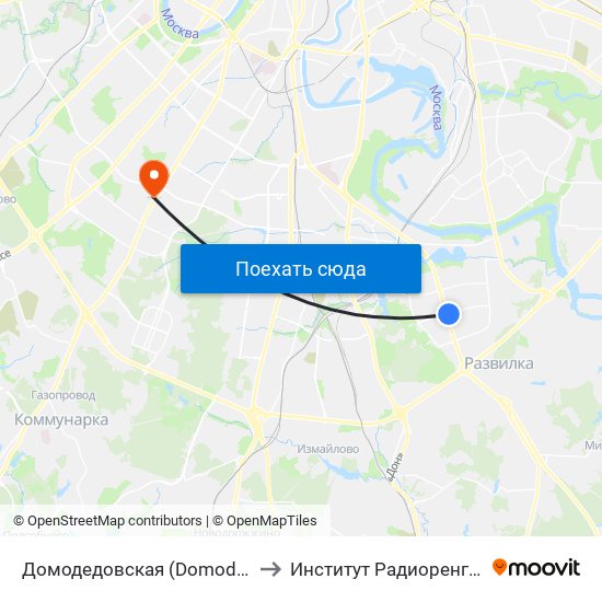 Домодедовская (Domodedovskaya) to Институт Радиоренгенологии map