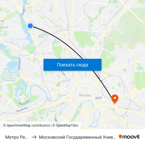 Метро Речной вокзал to Московский Государивенный Университет Технологий И управления map