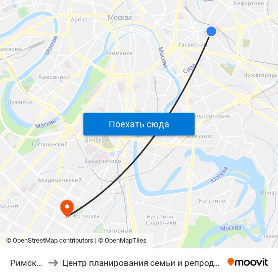 Римская (Rimskaya) to Центр планирования семьи и репродукции  Департамента здравоохранения города Москвы map