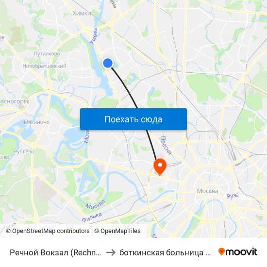 Речной Вокзал (Rechnoy Vokzal) to боткинская больница 22к. 22 Г / о map