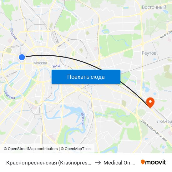 Краснопресненская (Krasnopresnenskaya) to Medical On Group map