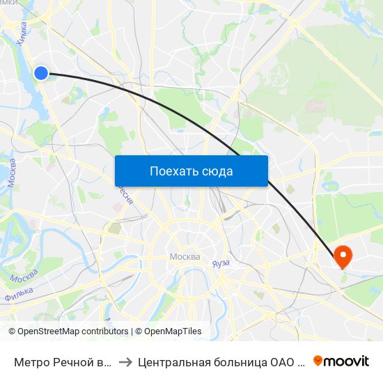 Метро Речной вокзал to Центральная больница ОАО "РЖД" #4 map