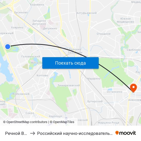 Речной Вокзал (Rechnoy Vokzal) to Российский научно-исследовательский институт культурного и природного наследия им. Д. С. Лихачева map